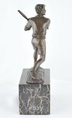 Solid Bronze Sculpture Statue Tennis Style Art Deco Style Art Nouveau Signed