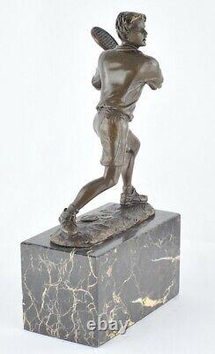 Solid Bronze Sculpture Statue Tennis Style Art Deco Style Art Nouveau Signed