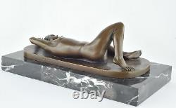 Solid Bronze Statue Sculpture Athlete Sexy Style Art Deco Style Art Nouveau