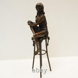 Solid bronze Art Deco style Art Nouveau Statue Sculpture Lady Sexy Style