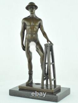 Solid bronze Art Deco style Art Nouveau athlete sculpture