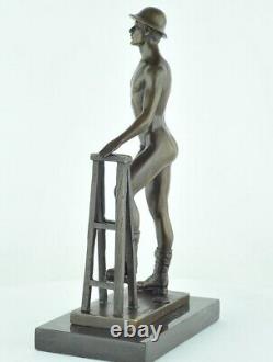 Solid bronze Art Deco style Art Nouveau athlete sculpture