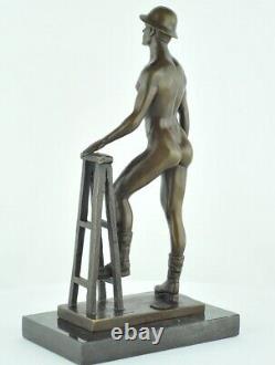 Solid bronze Art Deco style Art Nouveau athlete sculpture