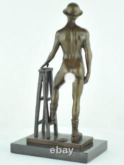 Solid bronze Art Deco style Art Nouveau athlete sculpture