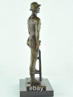 Solid bronze Art Deco style Art Nouveau athlete sculpture