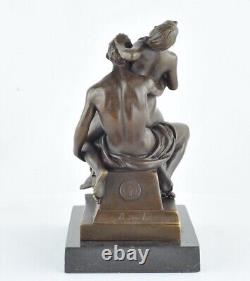 Solid bronze statue sculpture couple in sexy Art Deco style Art Nouveau style, signed