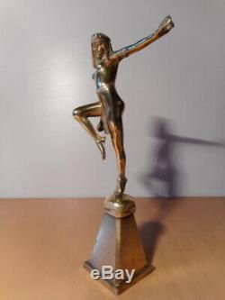 Statue Bronze Art Deco Alonzo Egyptian Dancer Mascot Cap Radiator
