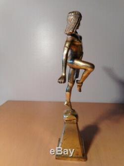 Statue Bronze Art Deco Alonzo Egyptian Dancer Mascot Cap Radiator
