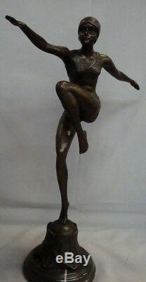 Statue Dancer Sexy Style Art Deco Art Nouveau Bronze Massive