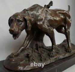 Statue Dog Hunting Art Style Deco Style Art Nouveau Massive Bronze Sign