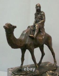 Statue Dromadaire Camel Touareg Style Art Deco Style Art Nouveau Massif Bronze