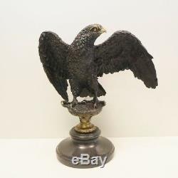 Statue Eagle Bird Style Art Deco Art Nouveau Bronze Massive Sign