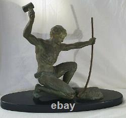 Statue Hervor Cast Iron Of Art Patina Bronze Art Deco Forgeron Sculpture