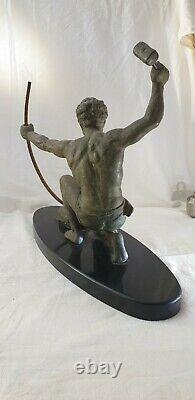 Statue Hervor Cast Iron Of Art Patina Bronze Art Deco Forgeron Sculpture