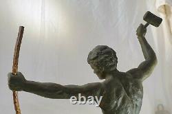 Statue Hervor Cast Iron Of Art Patina Bronze Art Deco Forgeron Sculpture