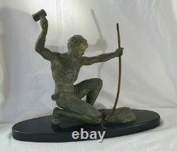 Statue Hervor Cast Iron Of Art Patina Bronze Art Deco Forgeron Sculpture