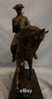 Statue Horse Hunting Animal Valet Style Art Deco Solid Bronze Sign