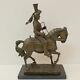 Statue Horse Knight Armor Style Art Deco Style Art Nouveau Solid Bronze Si