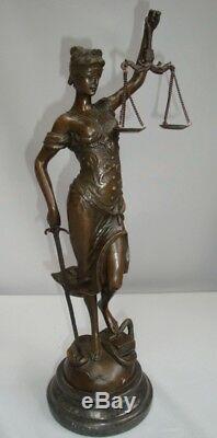 Statue Justice Themis Style Art Deco Style Art Nouveau Solid Bronze