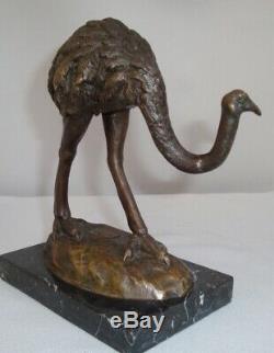 Statue Ostrich Bird Animal Style Art Deco Bronze Massive Sign