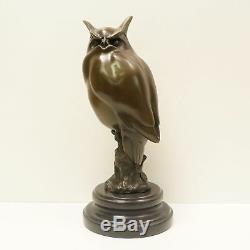 Statue Owl Owl Bird Animal Style Art Deco Solid Bronze Sign