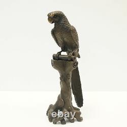 Statue Parrot Bird Animal Bird Style Art Deco Style Art Nouveau Massive Bronze
