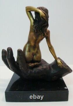 Statue Pin-up Nu Style Art Deco Style Art New Solid Bronze Sign