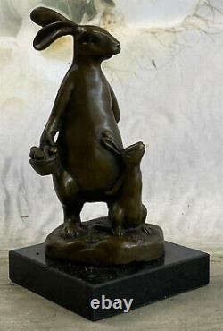 Statue Rabbit Hare Art Deco Style Art New Style Bronze Font Signed Decor