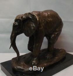 Statue Sculpture Animal Elephant Style Art Deco Solid Bronze Sign