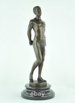 Statue Sculpture Athlete Sexy Art Deco Art Nouveau Solid Bronze Signed