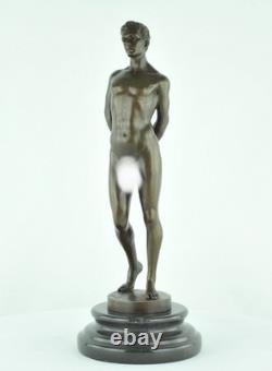 Statue Sculpture Athlete Sexy Art Deco Art Nouveau Solid Bronze Signed