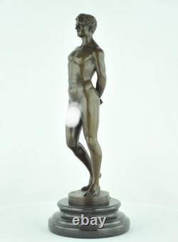 Statue Sculpture Athlete Sexy Art Deco Art Nouveau Solid Bronze Signed