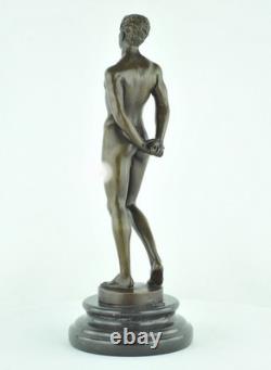 Statue Sculpture Athlete Sexy Art Deco Art Nouveau Solid Bronze Signed