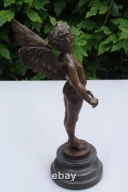 Statue Sculpture Baby Angel Art Deco Art Nouveau Solid Bronze Sign