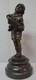 Statue Sculpture Boy Accordion Art Deco Style Art Nouveau Solid Bronze