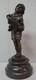 Statue Sculpture Boy With Accordion, Art Deco Style, Art Nouveau Style, Solid Bronze