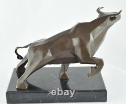 Statue Sculpture Bull Animal Style Art Deco Bronze Massive Sign