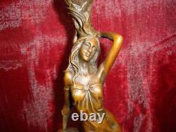 Statue Sculpture Candle Holder Romantic Lady Art Deco Style Art Nouveau