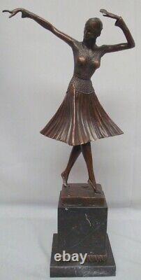 Statue Sculpture Charleston Dancer Art Deco Style Art Nouveau Bronze Mask