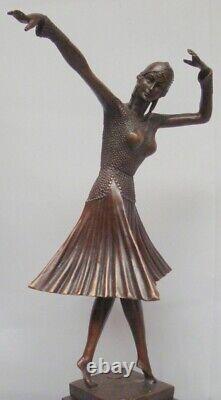 Statue Sculpture Charleston Dancer Art Deco Style Art Nouveau Bronze Mask