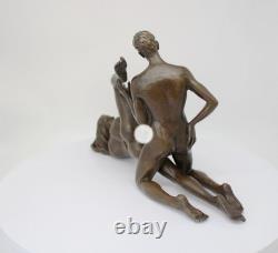 Statue Sculpture Couple Sexy Style Art Deco Style Art Nouveau Bronze Massive Sign