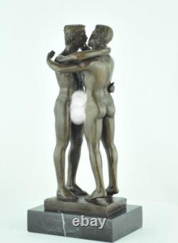 Statue Sculpture Couple Sexy Style Art Deco Style Art Nouveau Bronze Massive Sign
