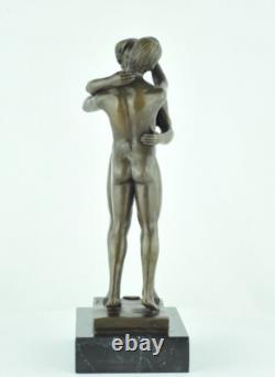 Statue Sculpture Couple Sexy Style Art Deco Style Art Nouveau Bronze Massive Sign