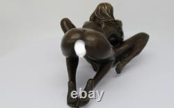 Statue Sculpture Couple Sexy Style Art Deco Style Art Nouveau Bronze Solid Sign