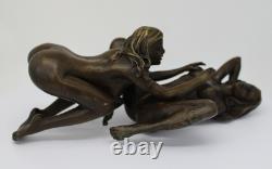 Statue Sculpture Couple Sexy Style Art Deco Style Art Nouveau Bronze Solid Sign