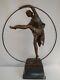 Statue Sculpture Dancer Hoop Sexy Style Art Deco Style Art Nouveau Bronze M