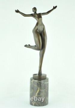 Statue Sculpture Dancer Nude Acrobat Sexy Style Modern Style Art Deco Bronze