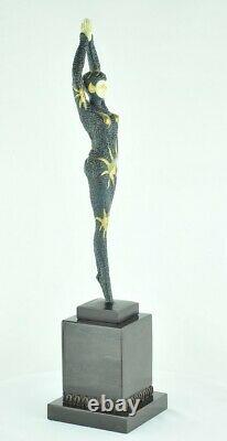 Statue Sculpture Dancer Pin-up Sexy Style Art Deco Solid Bronze Sign