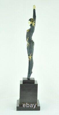 Statue Sculpture Dancer Pin-up Sexy Style Art Deco Solid Bronze Sign
