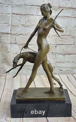 Statue Sculpture Diana Huntress Art Deco Style New Nude Bronze 'Lost' Wax